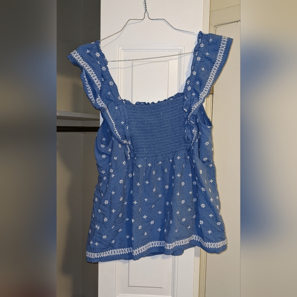 Boho ruffle embroidered Old Navy sleeveless top cottage core ruffles cute - Picture 5 of 12